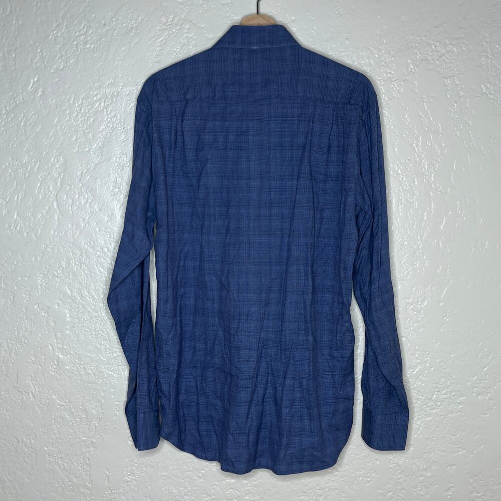 Peter Millar Cotton Lyocell Button Down Shirt Classic Men Blue Large
